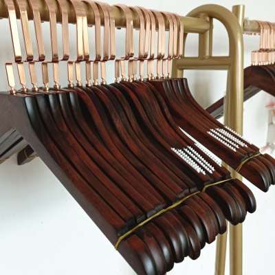 女复古儿童玫瑰金衣架家用挂衣架服装店专用实木卧室收纳西服无痕