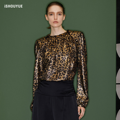 宽松经典长袖豹纹衬衫