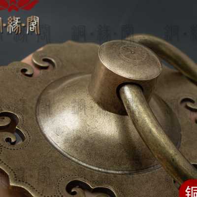 仿古拉手古铜中式大门把手纯铜拉把老式木门门环复古双开门拉环