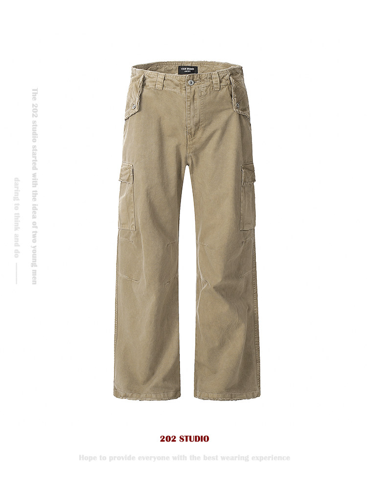 202美式重磅工装牛仔水洗做旧vintage复古大口袋直筒工装裤男女,男装,牛仔裤,淘宝优惠券,粉丝福利购,淘宝优惠卷