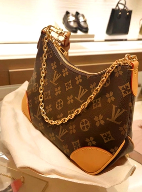 适配香港V驴家仿奢侈品女包中古牛角包真皮腋下包拉链单肩斜挎包