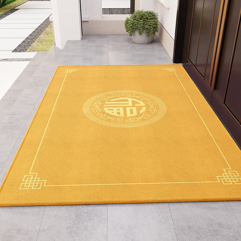 金黄色地垫新中式入户门门口门垫进门蹭土高档防滑脚垫风水地毯,居家布艺,入户地垫,淘宝优惠券,粉丝福利购,淘宝优惠卷