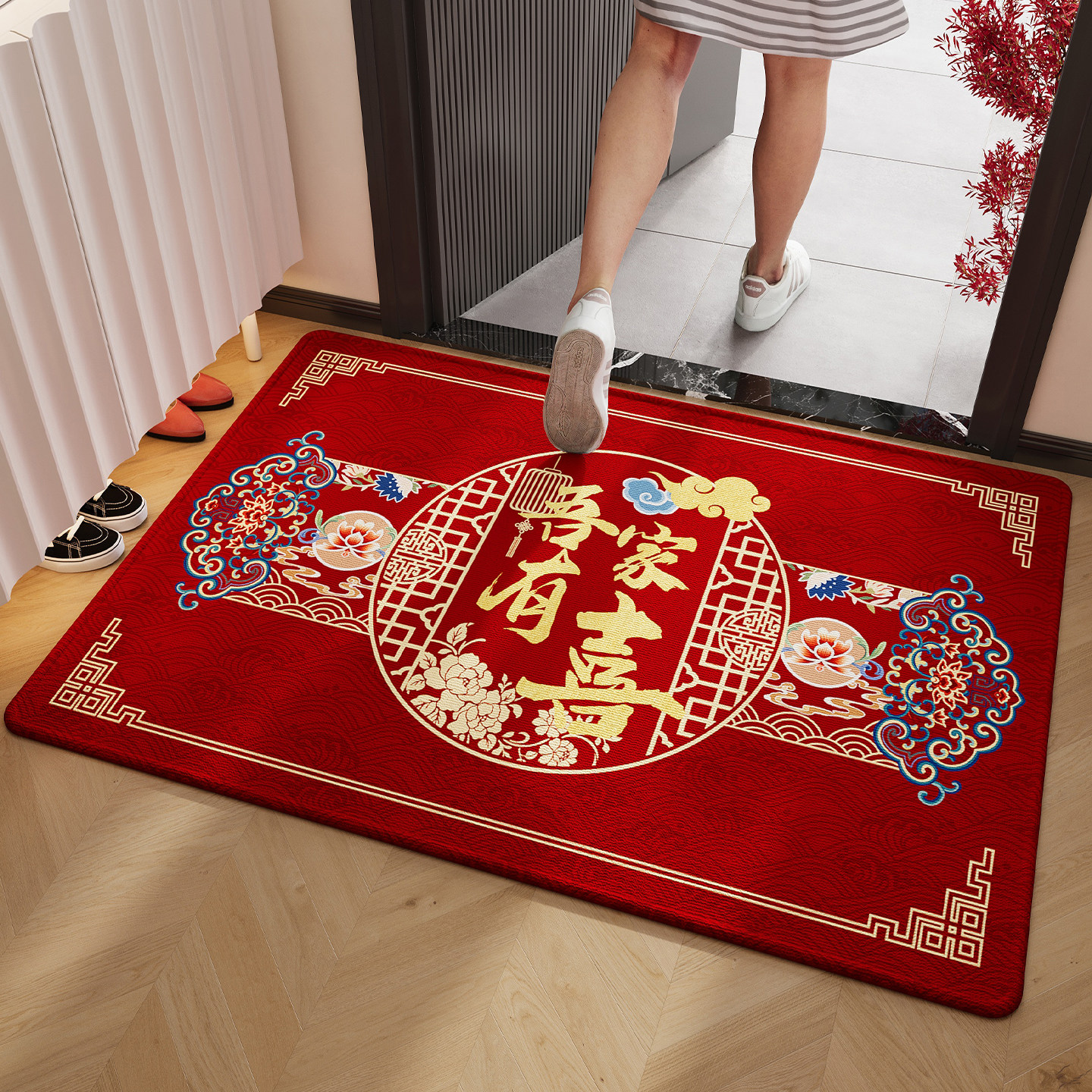 吾家有喜结婚入户门地垫新款高级门口地毯喜庆蹭脚垫婚房布置耐脏,居家布艺,入户地垫,淘宝优惠券,粉丝福利购,淘宝优惠卷
