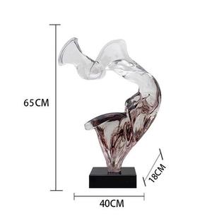 仿琉璃酒店装饰品简约现代客厅陈设品透明抽象艺术品雕塑摆件探戈