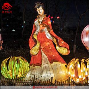 竹林七贤场景花灯古典人物造型彩灯春节灯会展览制作lanternshow