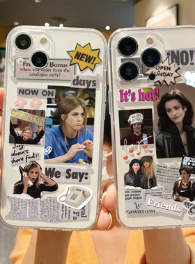 老友记手机壳适用iphone苹果15promax新款14plus美剧13mini欧美范16pm透明17air硅胶xsmax软壳12镜头全包8套7