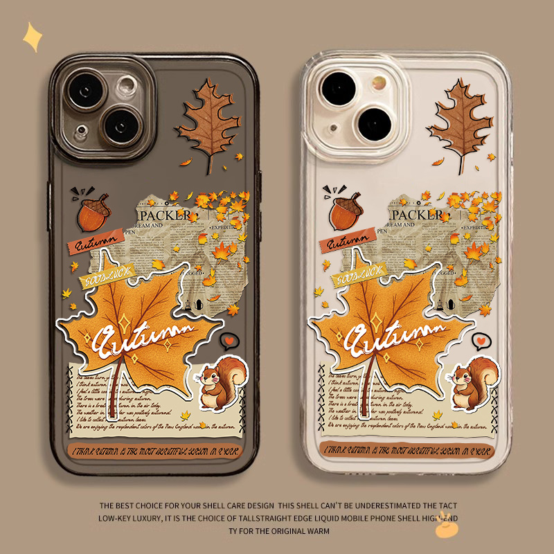 秋天枫叶新款透明手机壳