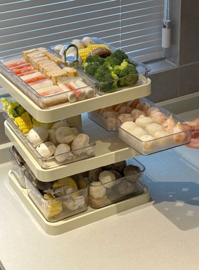 火锅配盘子置物架高颜值食材专用多格可旋转厨房家用备盘子多功能