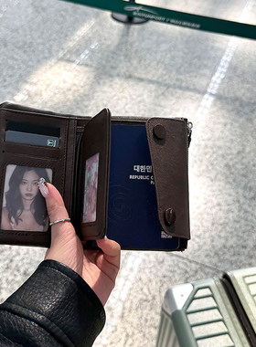 卡包女款护照夹钱包一体旅行可携式随身防盗刷多功能证件收纳包韩