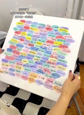 一百种语言我爱你肌理画diy材料全套石英涂鸦砂装饰画礼物