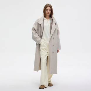 ROC 立领廓形宽松西装 2025冬季 羊毛混纺大衣长款 领外套 新品 LIAC