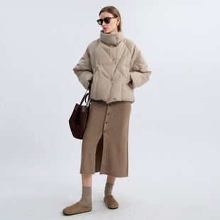 LIAC 气质立领新国标90鹅绒服柔软亲肤桑蚕丝设计感轻外套 ROC冬季