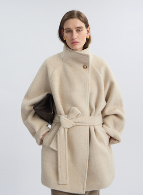 LIAC ROC翻立领大衣女中长款2025秋冬新款高级感羊毛毛呢外套