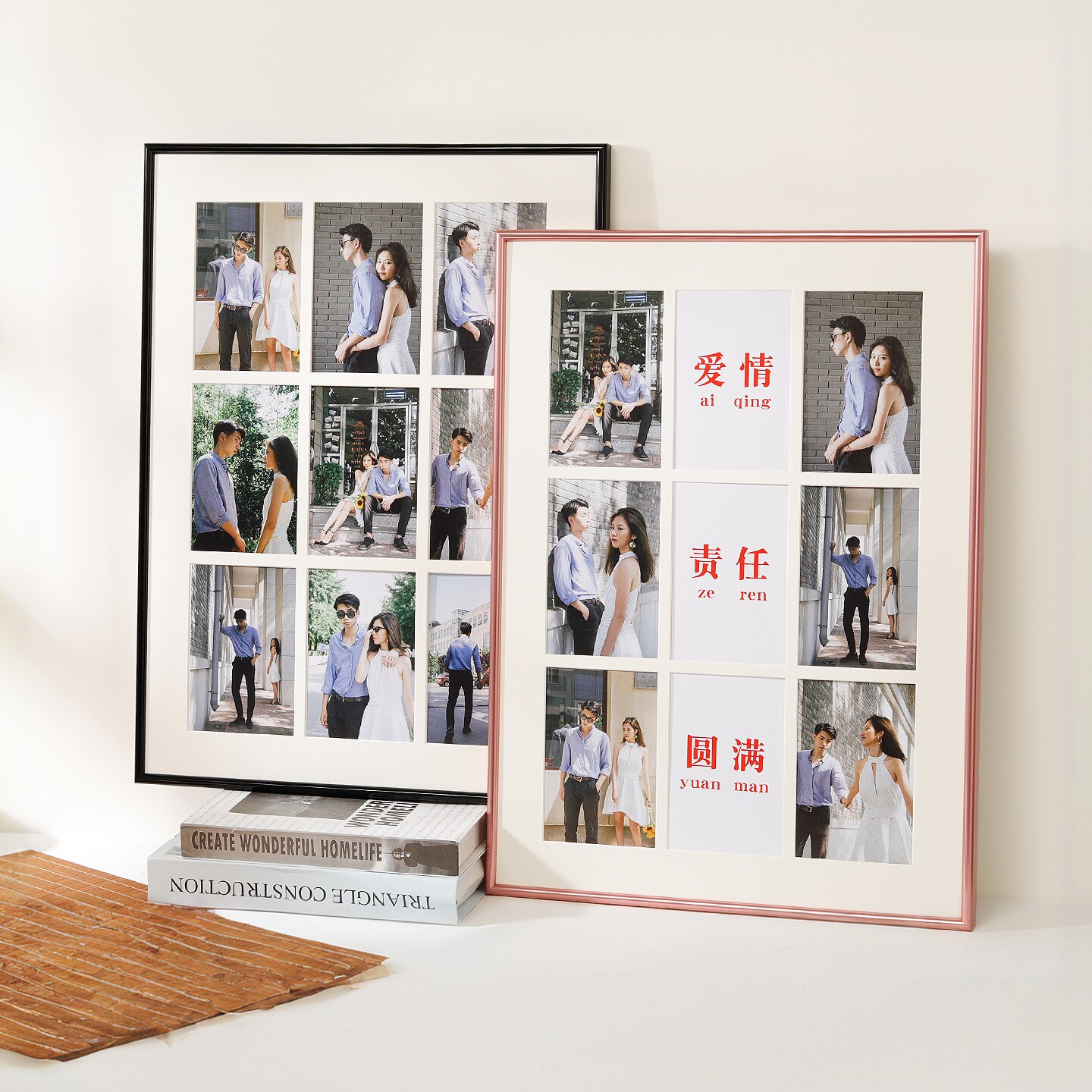 铝合金情侣相框挂墙照片打印加定制6寸洗做成diy结婚照婚纱相册