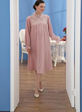 【微瑕疵捡漏】嘉德丽亚法式复古千禧粉棉绒睡裙CJW4E903C1