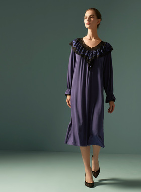 【微瑕疵捡漏】嘉德丽亚兰蕾丝花边精莫代尔居家休闲睡裙AW4C06C1