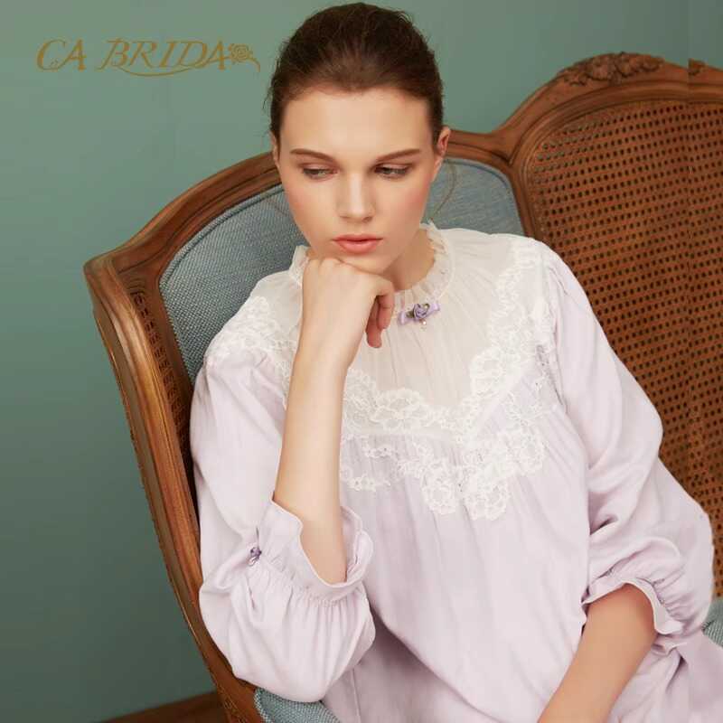 精雕睡衣套装复古亲肤棉