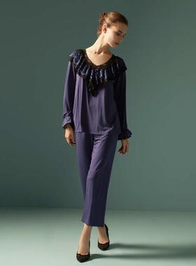 【微瑕疵捡漏】嘉德丽亚蕾丝花边莫代尔居家休闲睡衣套AW4C06AB1