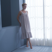 CABRIDA嘉德丽亚春夏棉法式 优雅长裙超柔亲肤吊带家居服睡裙L301C