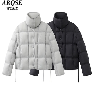 艾诺丝旺京官方旗舰店2025冬新款短款羽绒服加厚保暖外套女5025
