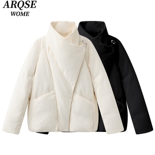 艾诺丝旺京官方旗舰店2025冬装新白鸭绒高级感短款羽绒服外套4008