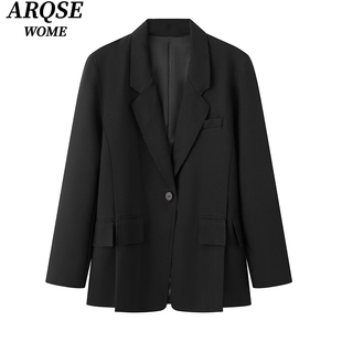 外套女百搭修身 职业通勤短外套1145 新黑色西装 艾诺丝旺京2026春季