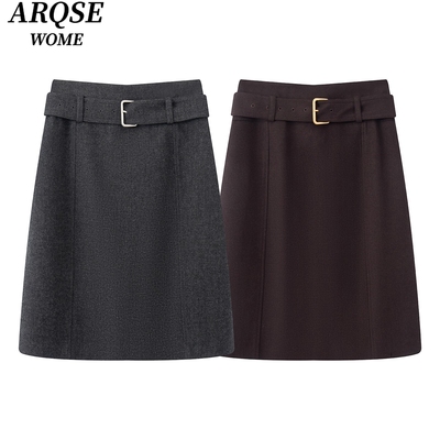 艾诺丝旺京官方旗舰店2025秋冬季新高腰显瘦A字半身裙女短裙1208
