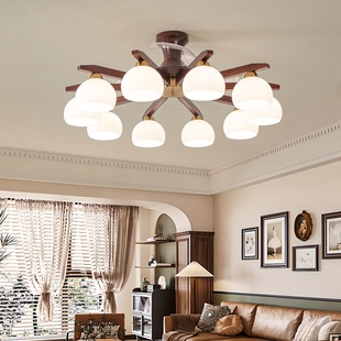 法式中古风2025新款客厅隐形风扇创意吊扇灯灯护眼主卧室风扇灯