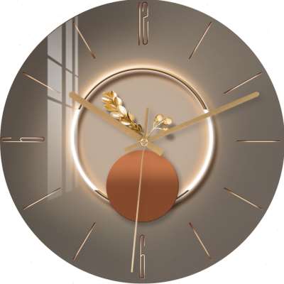 轻奢钟表挂钟客厅2023新款静音时钟挂墙创意现代简约卧室免打孔