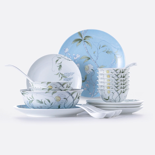 陶溪川 春晓餐具套装景德镇釉中彩六人食碗盘碗碟套装家用送礼盒