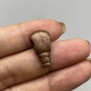 藏式手工复古工艺紫金利马铜佛珠三通配饰文玩菩提铜托甲佛头配件