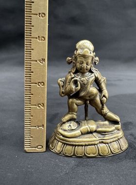 古玩铜器杂项收藏仿古黄铜黑财神藏式铜佛铜像小摆件民族风文玩