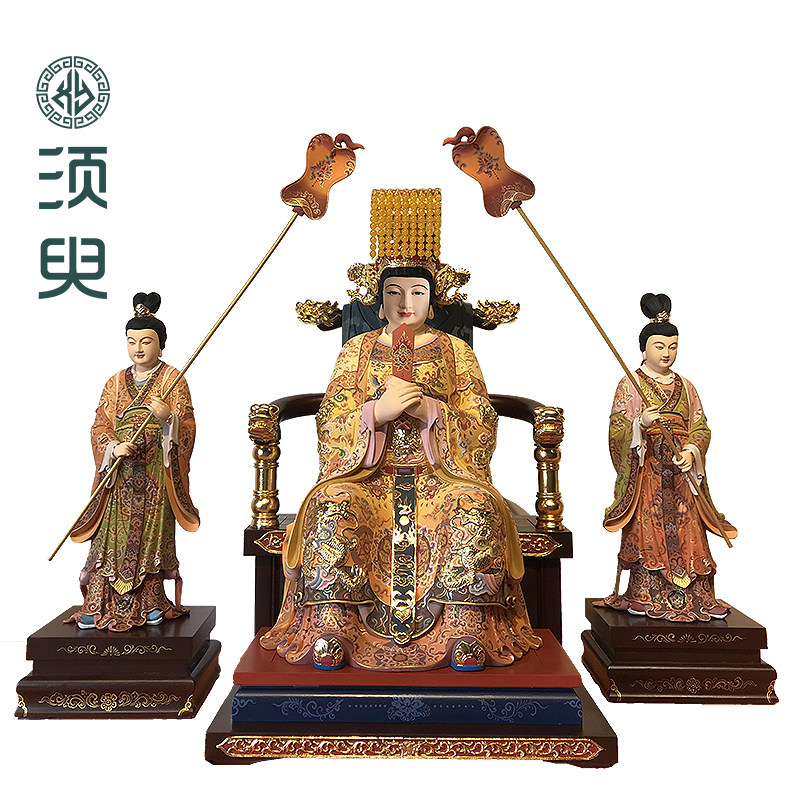 大型木雕妈祖神像摆件