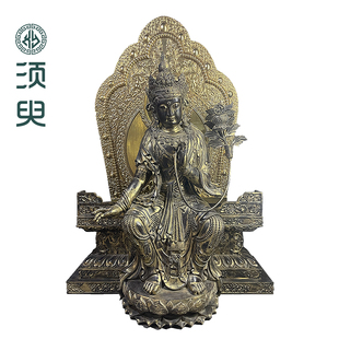 寺庙寺院天冠弥勒佛像摆件木雕宝冠菩萨摆件弥勒佛定制厂家 须臾