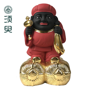 唐密清水寺大黑天财神手工木雕造像客厅家居工艺摆件定制厂家须臾