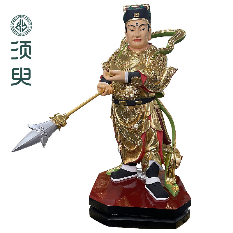 灵官马王爷木雕华光天王神像