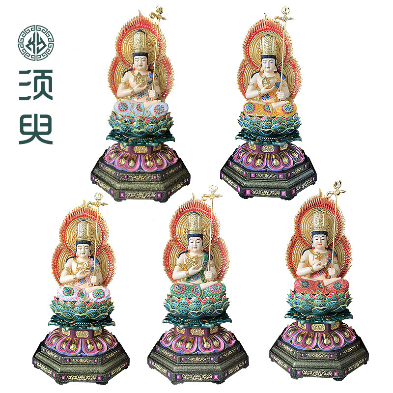 木雕五大虚空藏佛像摆件