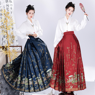 步步生莲新款织金妆花高端马面裙套装明制汉服女日常半身裙春夏款