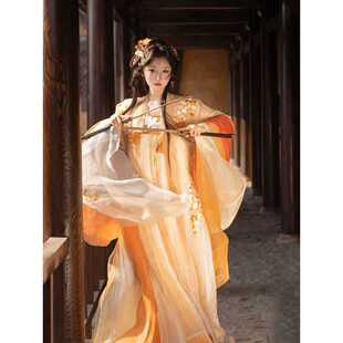 春夏套装 衫 齐胸裙超仙中国风绣花大袖 玉人歌汉服女原创唐制一片式