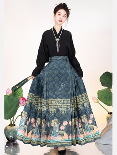 原创荷仙明制马面裙套装国风日常春秋款显瘦新中式汉服女成人新款