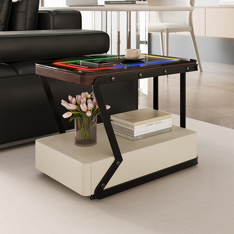 多功能无线充移动茶几简约客厅家用小推车边几轻奢高级感沙发边柜,住宅家具,移动边几/推车,淘宝优惠券,粉丝福利购,淘宝优惠卷