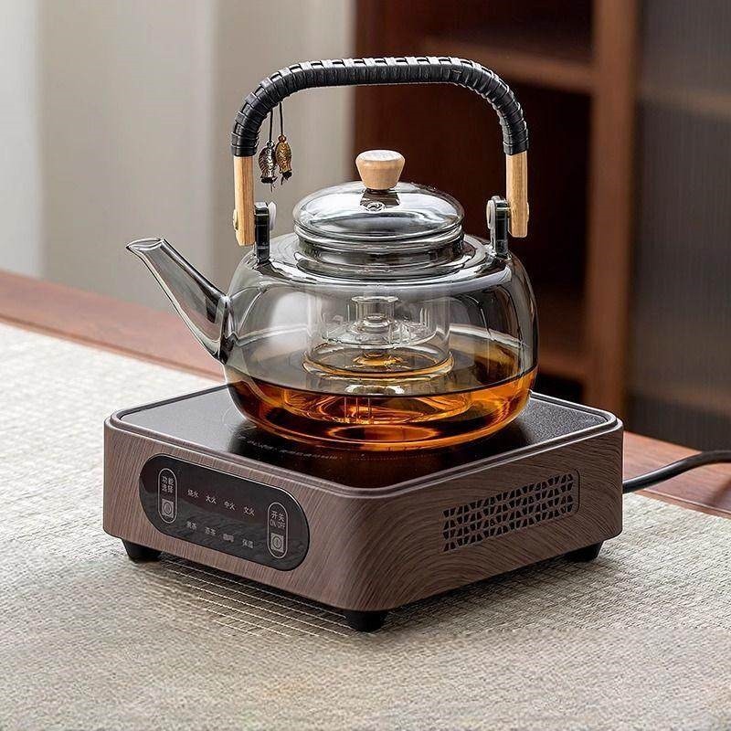 木纹电陶炉方形煮茶器加厚玻璃泡装家用烧水电热炉茶壶新款围炉套,餐饮具,茶壶,淘宝优惠券,粉丝福利购,淘宝优惠卷