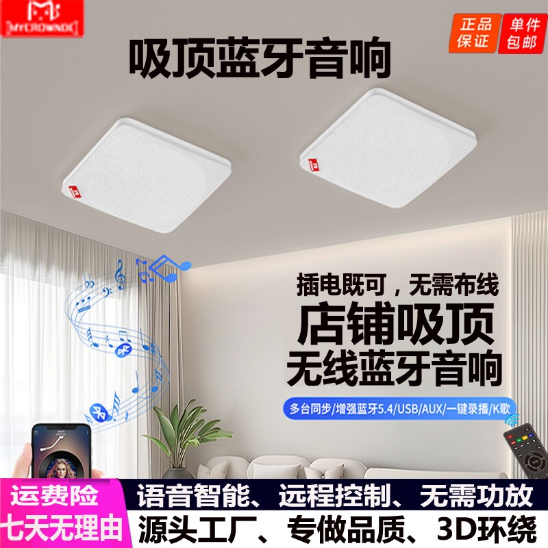 语音智能壁挂无线蓝牙音响吸顶音