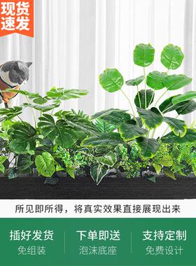 仿绿植景隔箱断LF07108造景组合摆件室内花槽花装饰假观植物仿真