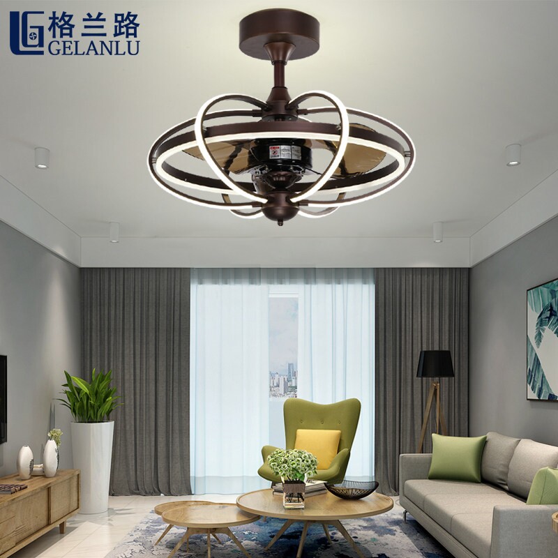 北欧客厅吊扇灯两用大厅一体电灯
