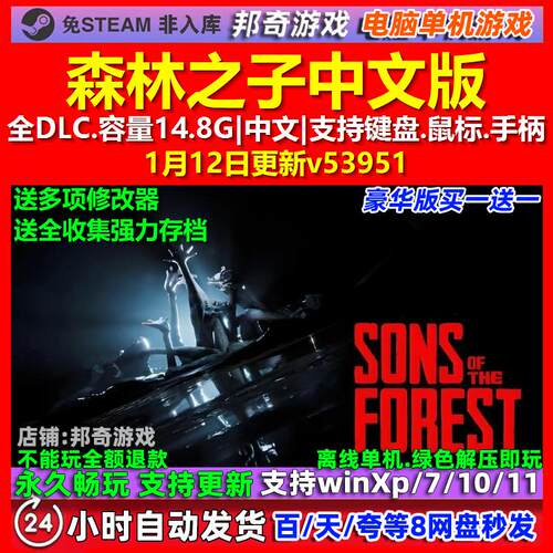 森林之子 Sons Of The Forest 中文版全DLC免steam电脑PC单机游戏