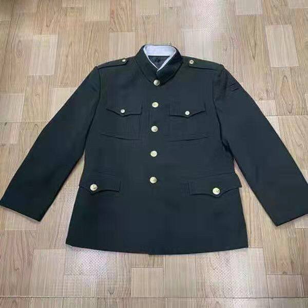 库存正品松枝绿冬装男士正装绿色中山装