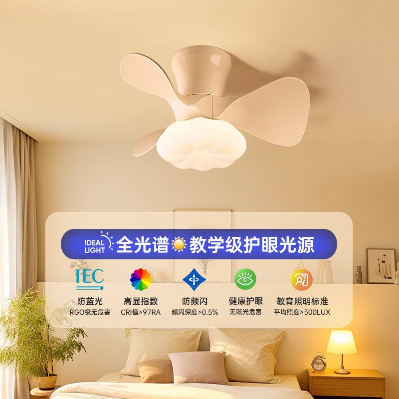 2025年新款全光谱卧室电风扇灯餐