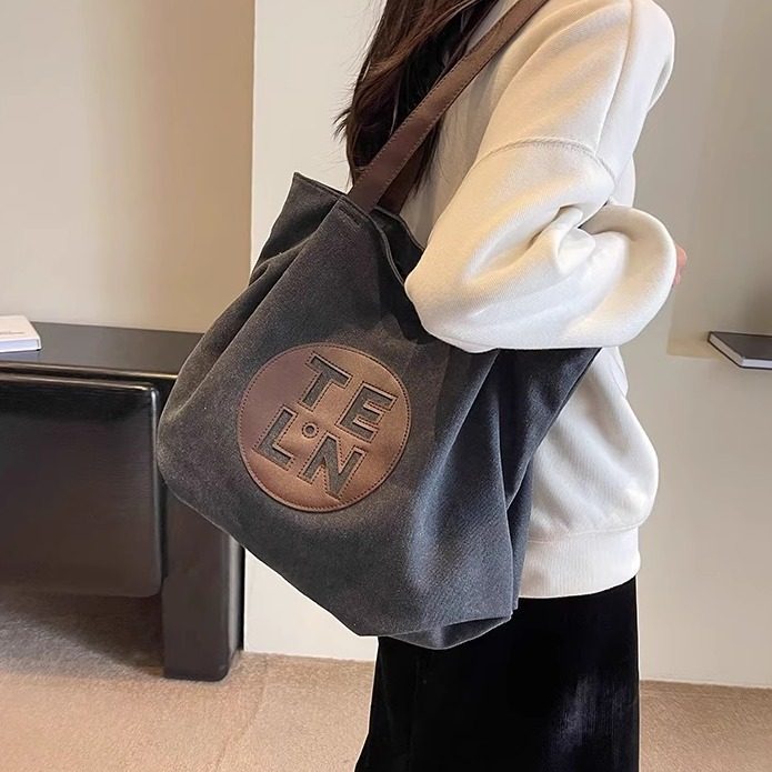 托特包女大容量黑色包包通勤单肩包女士帆布女包秋冬学生上课布袋,箱包皮具/热销女包/男包,托特包,淘宝优惠券,粉丝福利购,淘宝优惠卷