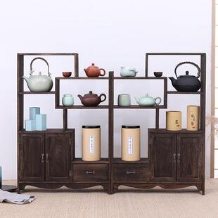 烧桐木客厅落地柜玄关隔断摆件多宝阁展示柜中式复古古董置物架